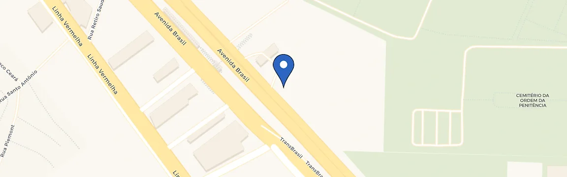 Mapa com a localização da estação RECAR Posto RFD
