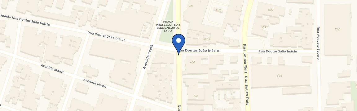 Mapa com a localização da estação Cometa