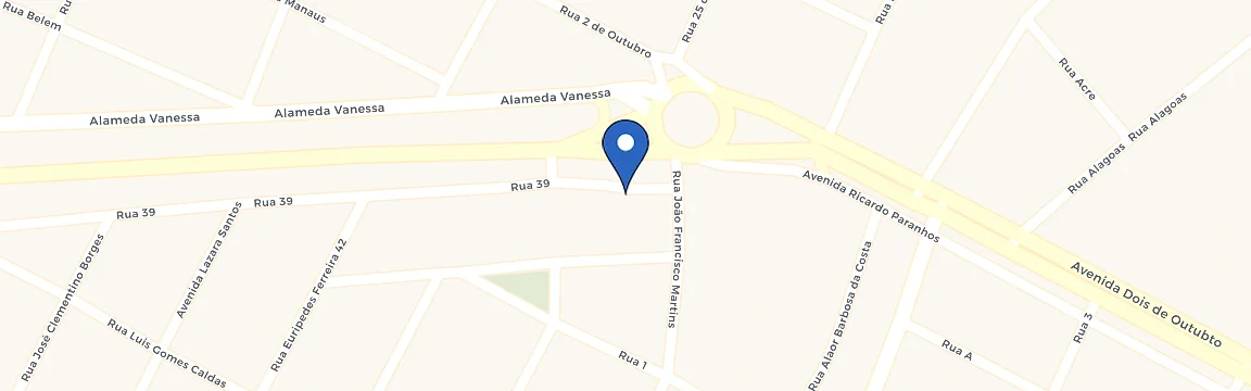 Mapa com a localização da estação Rede Vem Carregar Posto Vila Liberdade