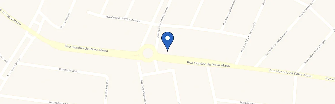 Mapa com a localização da estação On Charge Padaria Araújo