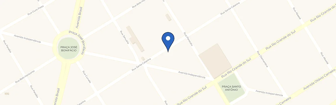 Mapa com a localização da estação Mais Rápido