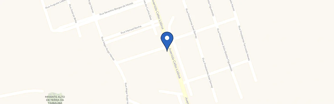 Mapa com a localização da estação JM Pneus