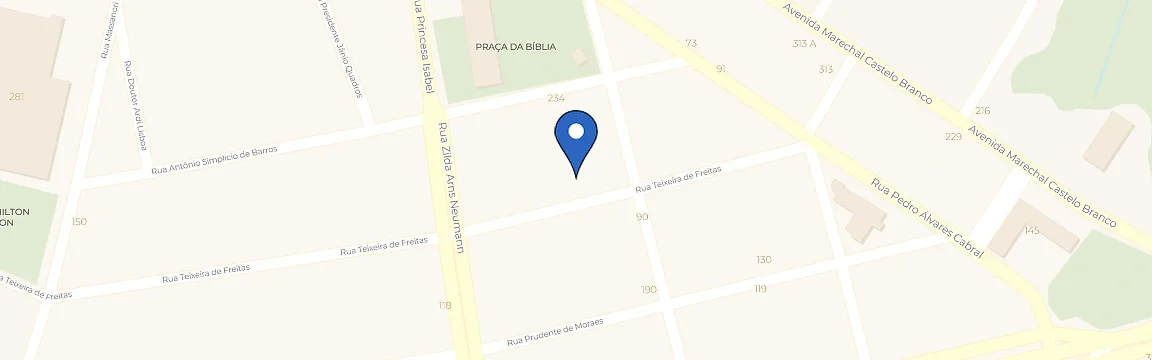 Mapa com a localização da estação Qualitysul Hotel