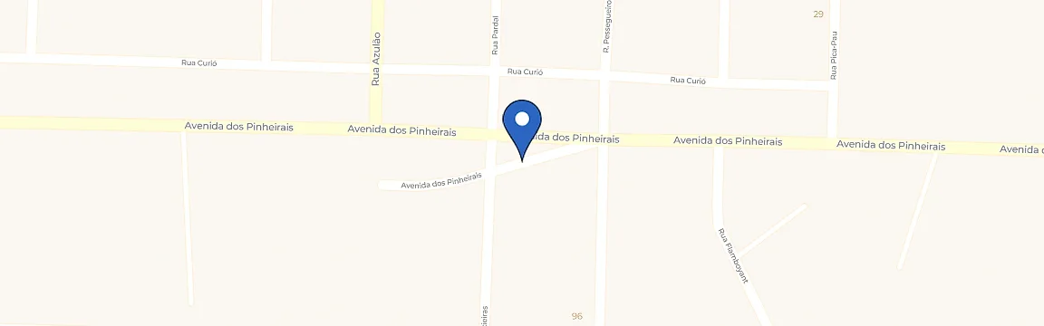 Mapa com a localização da estação Azul Carregadores - Araucária