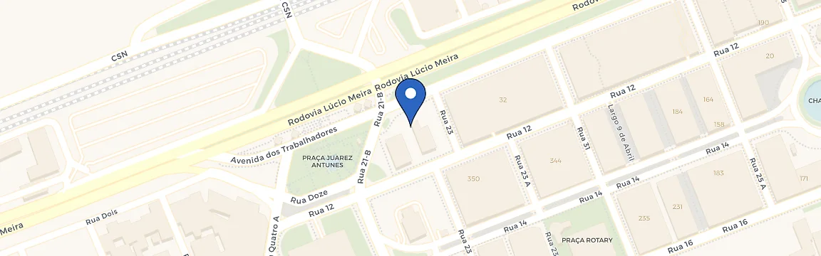 Mapa da estação Posto Aliança - Volta Redonda