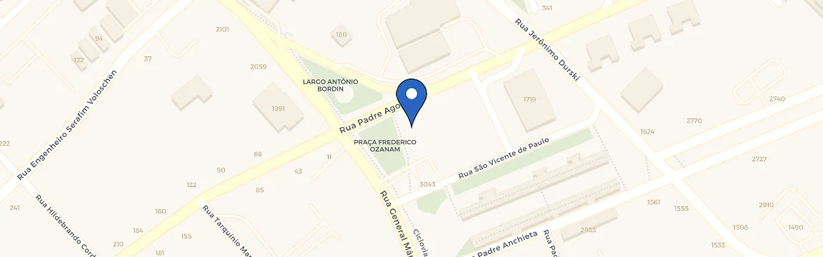 Mapa da estação Nissan Barigui - R. Padre Agostinho