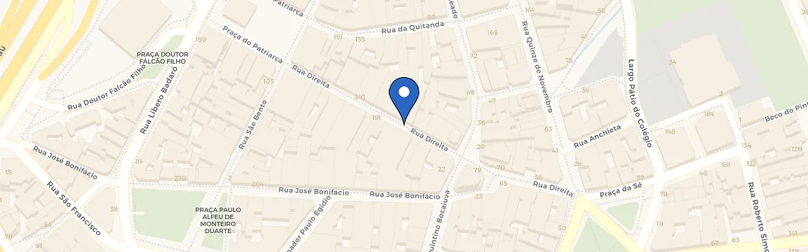 Mapa da estação Estacionamento Da Rua Direita
