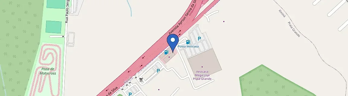 Mapa com a localização da estação Praia Grande Posto Xixová Ipiranga By SolarMar
