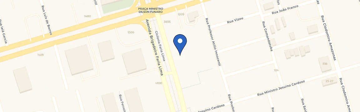 Mapa da estação Blue Tree Premium Faria Lima