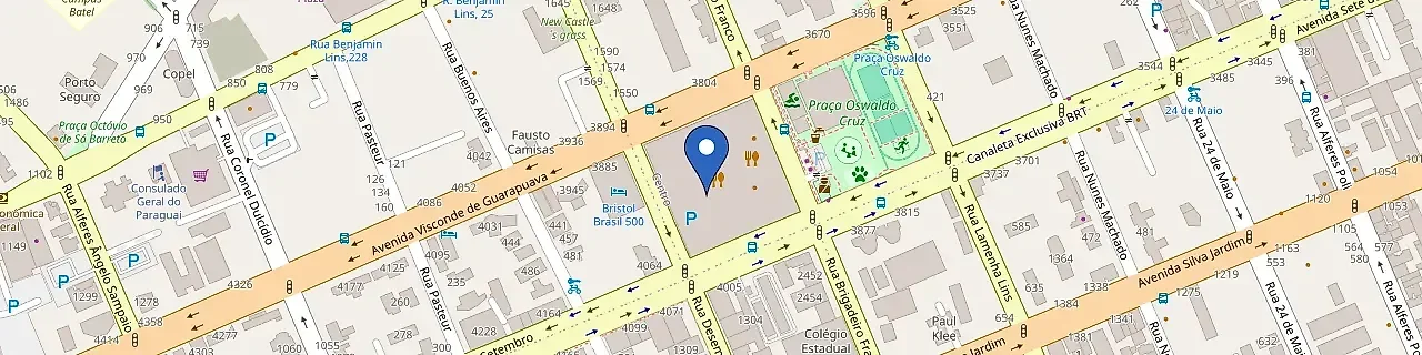 Mapa da estação Shopping Curitiba