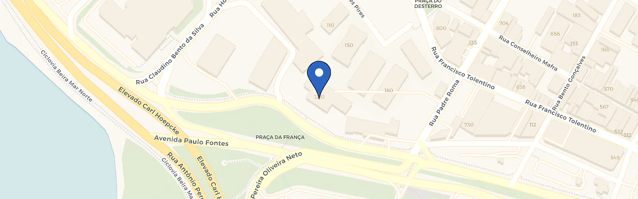 Mapa da estação Intercity Florianópolis Centro - Zletric