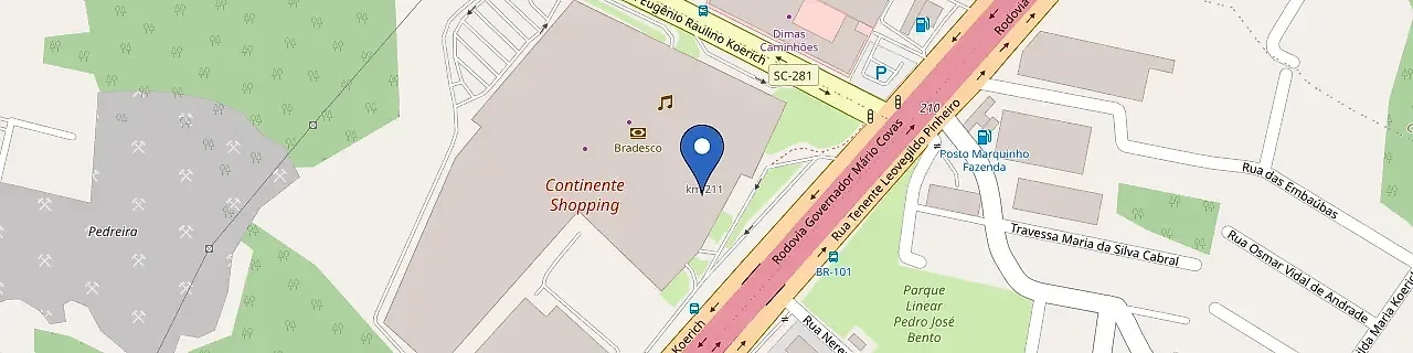 Mapa da estação Continente Shopping