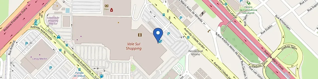 Mapa da estação Vale Sul Shopping SJC