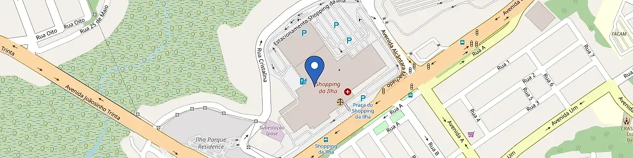 Mapa da estação Shopping Da Ilha