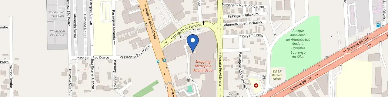 Mapa da estação Shopping Metrópole Ananindeua