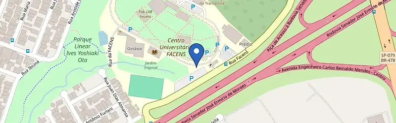 Mapa da estação Centro Universitário Facens