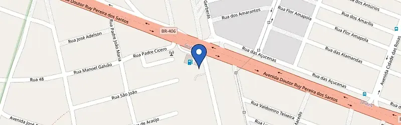 Mapa da estação Ative Recharge - Posto Estrela - Natal