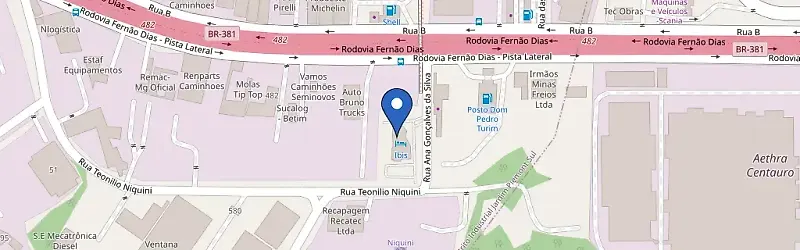 Mapa da estação Ibis Betim