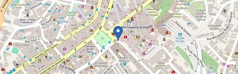 Mapa da estação Shopping Center Lapa Salvador