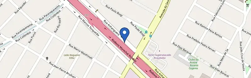 Mapa da estação GWM Caminho Araçatuba