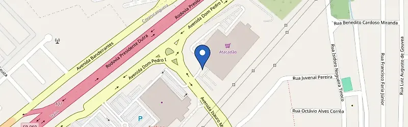 Mapa da estação Atacadão Taubaté