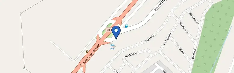 Mapa da estação Ibis Budget Muriaé