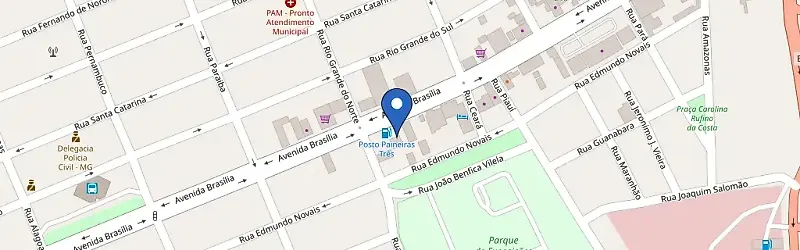 Mapa da estação Posto Paineiras - Prata-Mg