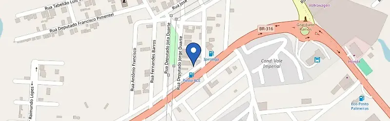 Mapa da estação Palmeira, Galeto São Luís, Hotel Deville