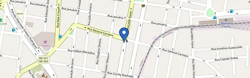 Mapa da estação Montes Claros