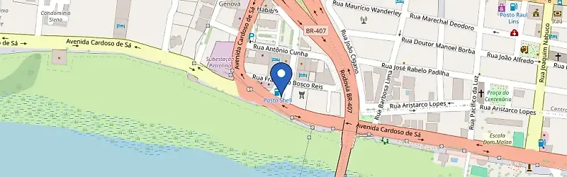 Mapa da estação Posto Orla