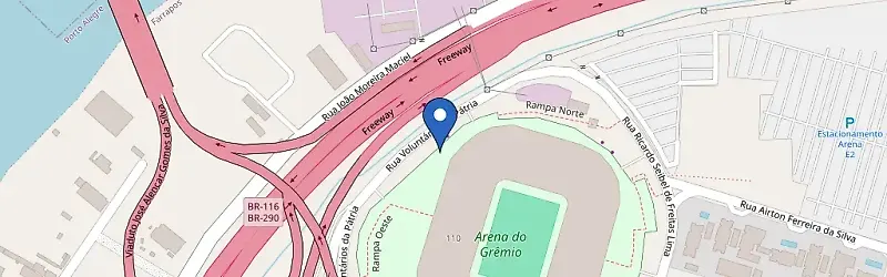 Mapa da estação Zletric - E1 Arena Do Grêmio