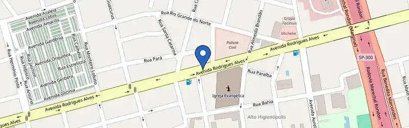 Mapa da estação Proeste Renault Bauru