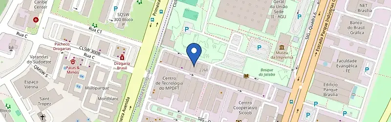 Mapa da estação Administração Sudoeste