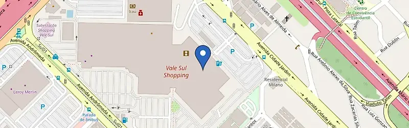 Mapa da estação Vale Sul Shopping SJC
