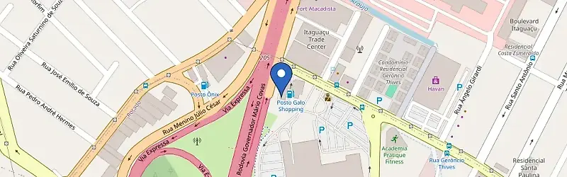 Mapa da estação Posto Galo Shopping Itaguaçu