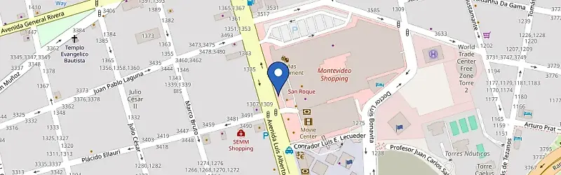 Mapa da estação Montevideo Shopping Evergo