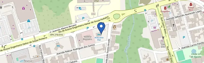Mapa da estação Araucária Flat Hotel