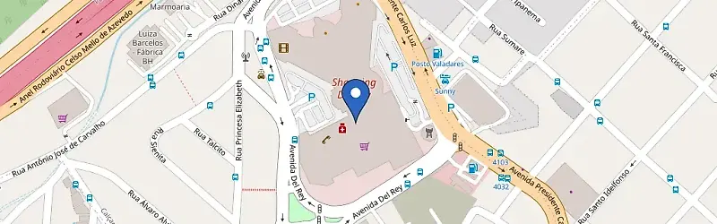 Mapa da estação Shopping Del Rey