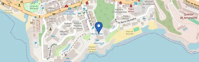 Mapa da estação Power2Go - Hotel Ibis e Mercure Salvador Rio Vermelho