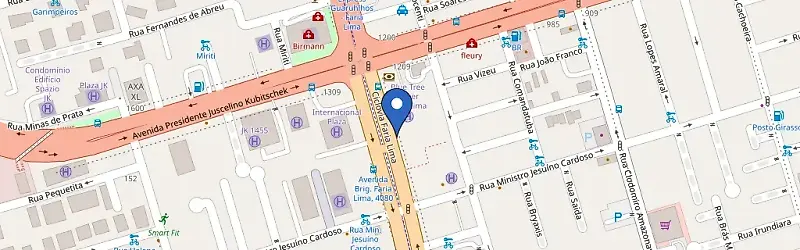 Mapa da estação Blue Tree Premium Faria Lima
