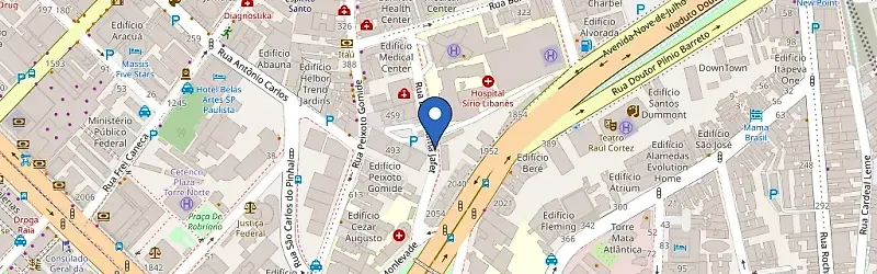 Mapa da estação GV GO - Sírio Libanês