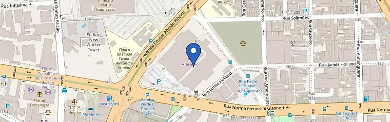Mapa da estação ChargeOn - Atacadão Pacaembu