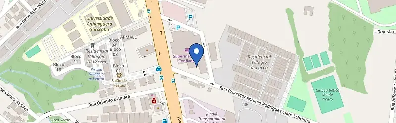 Mapa da estação Confiança Supermercados