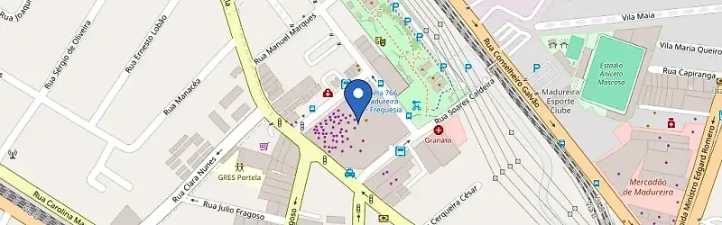 Mapa da estação Madureira Shopping
