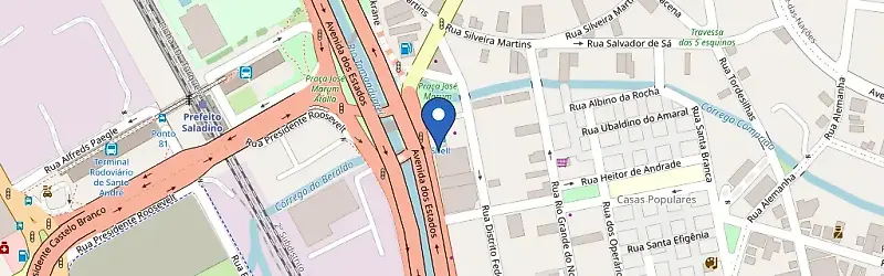 Mapa da estação Shell Recharge | Posto Automan Santo André