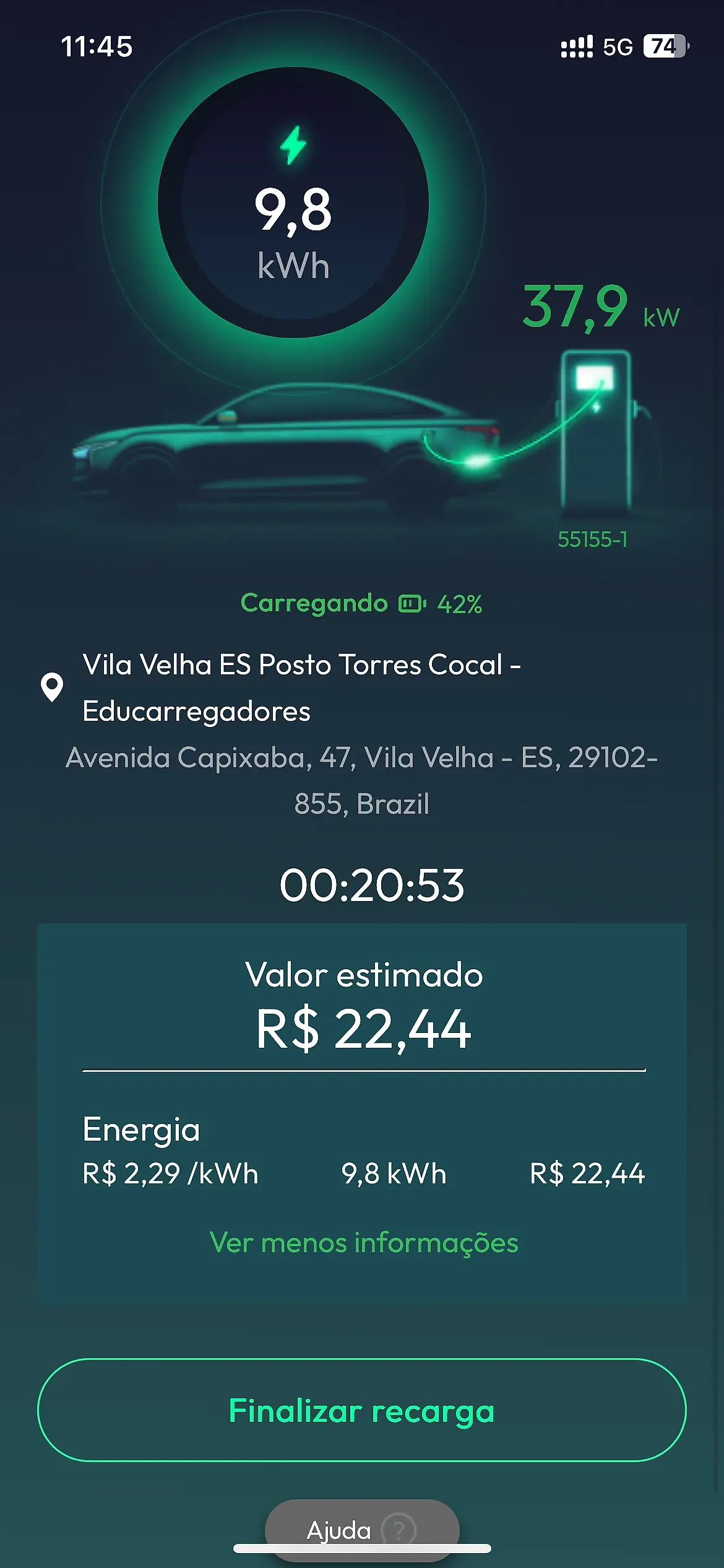 Estação Educarregador Evs Posto Torres